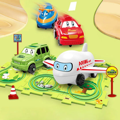 Children Puzzle Electric Railroad Speeder DIY Assembly Electric Car