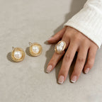 Vacation Style Starfish & Seashell Jewelry Set Irregular Pearl Ring Earrings Ins Style Accessories