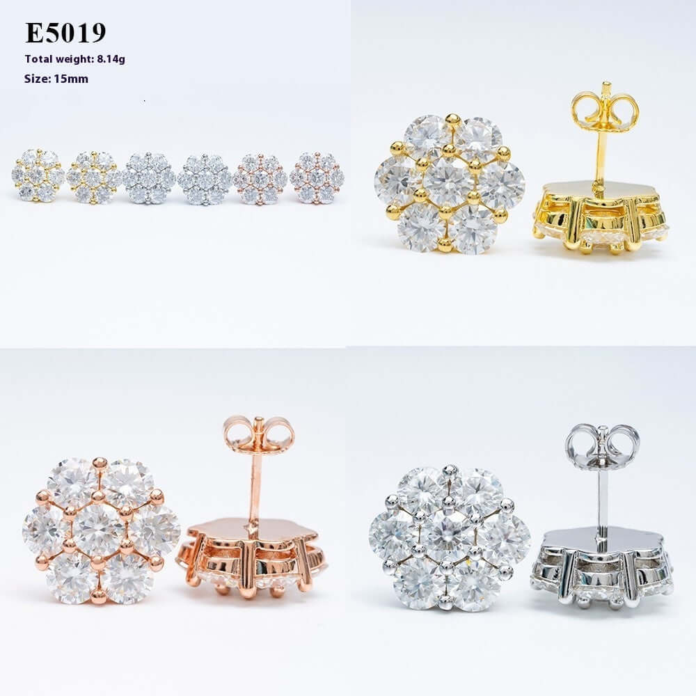  LuxeJewels™ – BloomAura Moissanite Flower Earrings