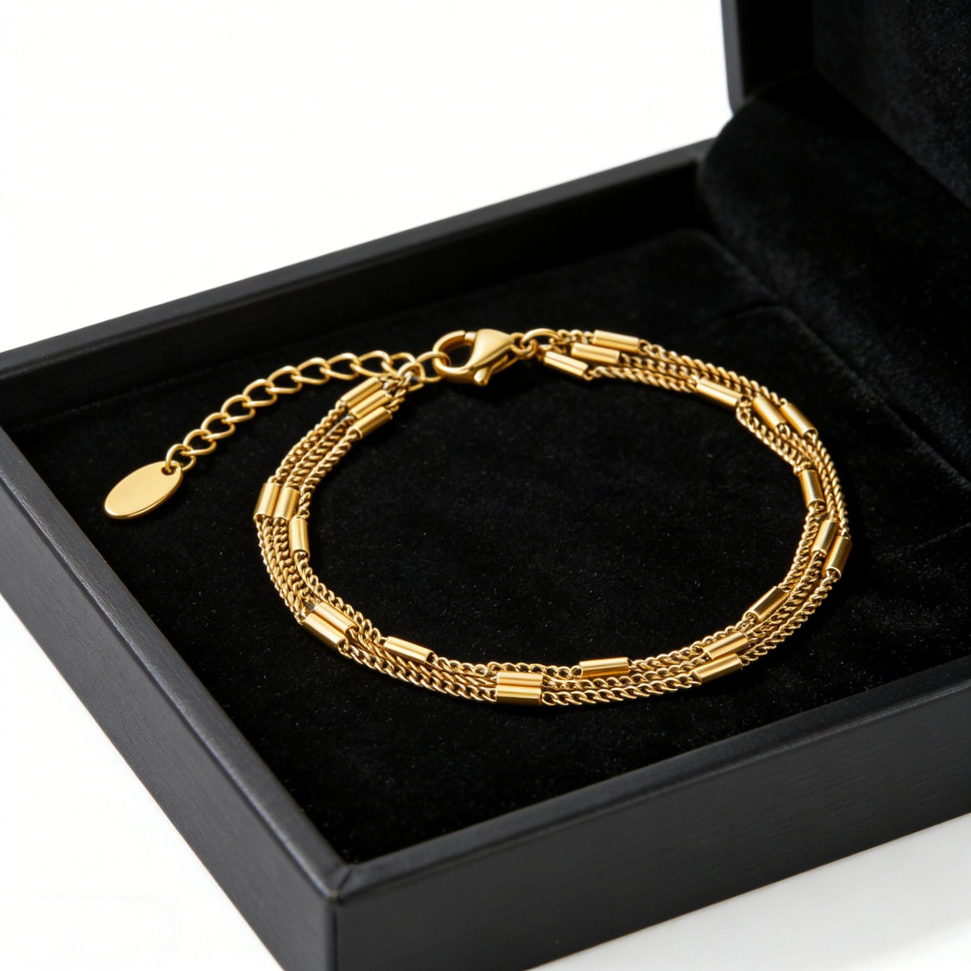 Stainless Steel Plated Minimalist Multi-Layer Bracelet