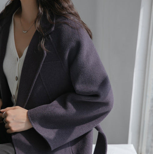 Autumn & Winter Temperament Korean Wool Coat for Women – Elegant