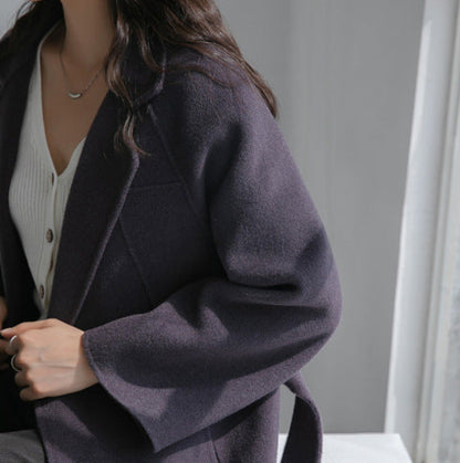 Autumn & Winter Temperament Korean Wool Coat for Women – Elegant