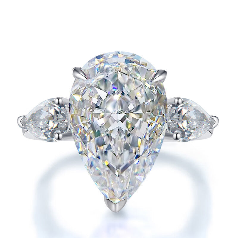 Waterdrop Pear-Shaped Lab-Grown Moissanite Ring For Women