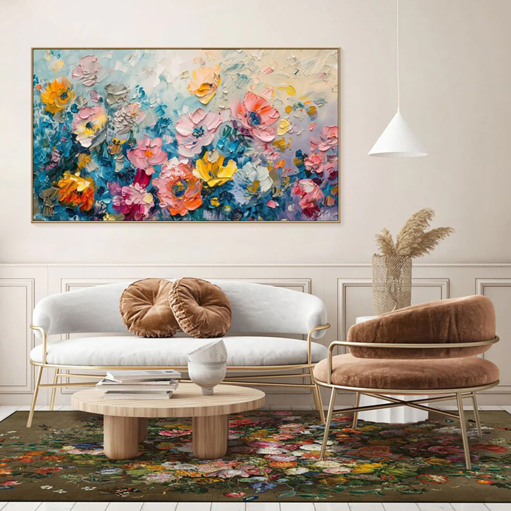Handmade Handpainted Oil Painting On Canvas Large Fashion Flower Wall Art Rose Picture For Living Room Home Decor Gift