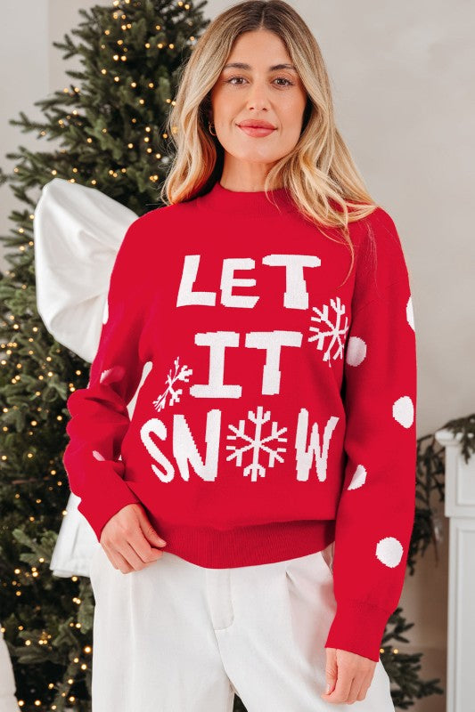 LET IT SNOW Christmas Holiday Sweater