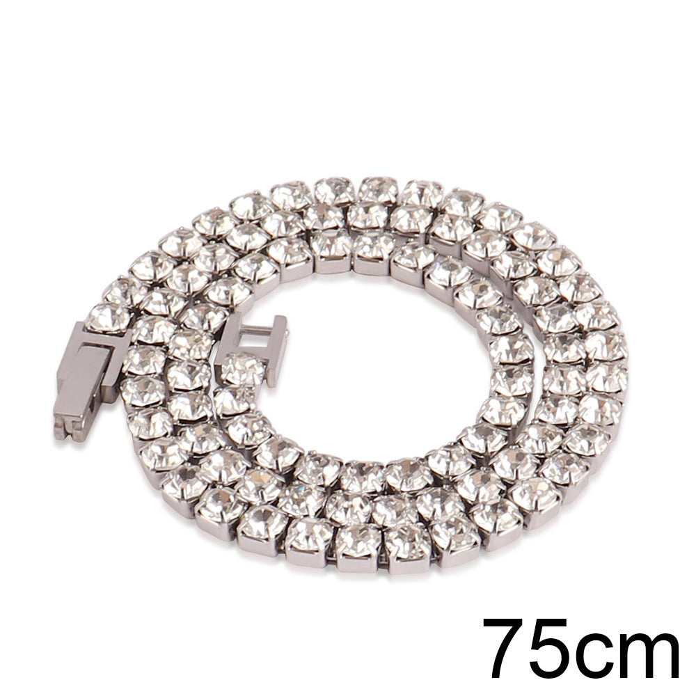 4mm Zircon Tennis Necklace In Stainless Steel