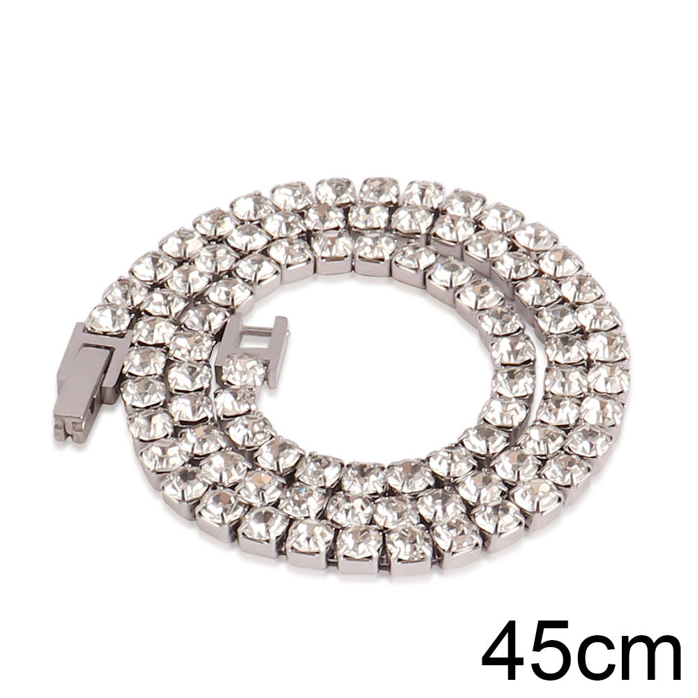 4mm Zircon Tennis Necklace In Stainless Steel