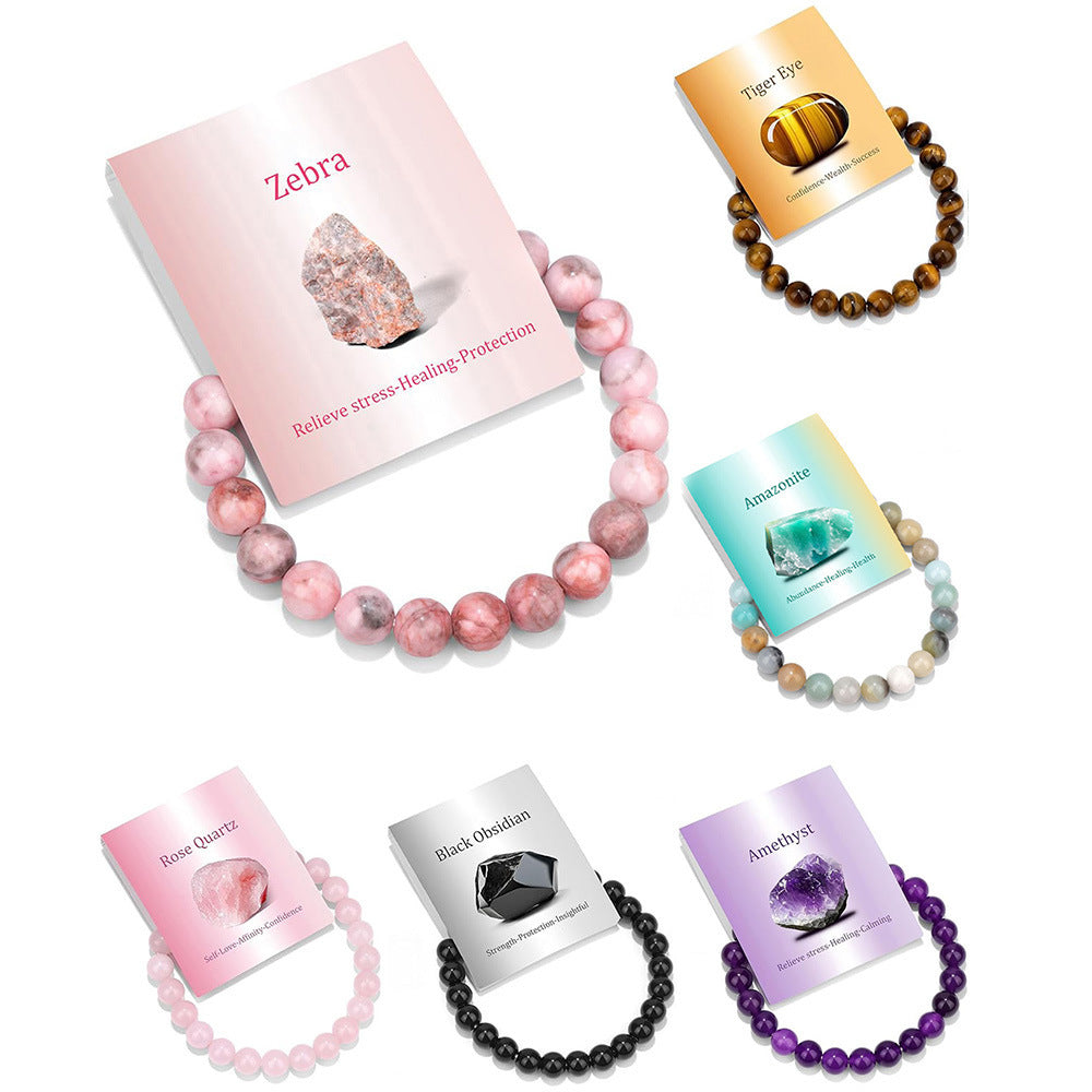 Womens Natural Stone Beaded Elastic Bracelet