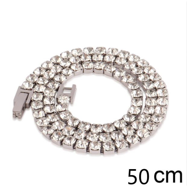 4mm Zircon Tennis Necklace In Stainless Steel