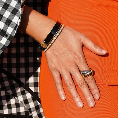 Enamel Pavé Bangle Set