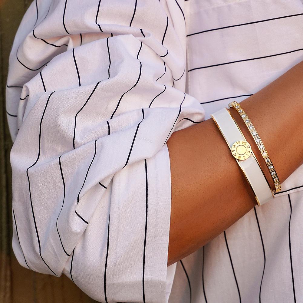 Enamel Pavé Bangle Set