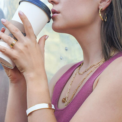 Enamel Pavé Bangle Set