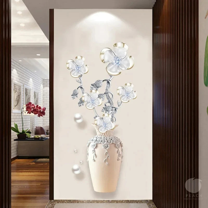 1Pc Elegant and Pure Four Lucky Grass Flowers Planting Wall, Bedroom,