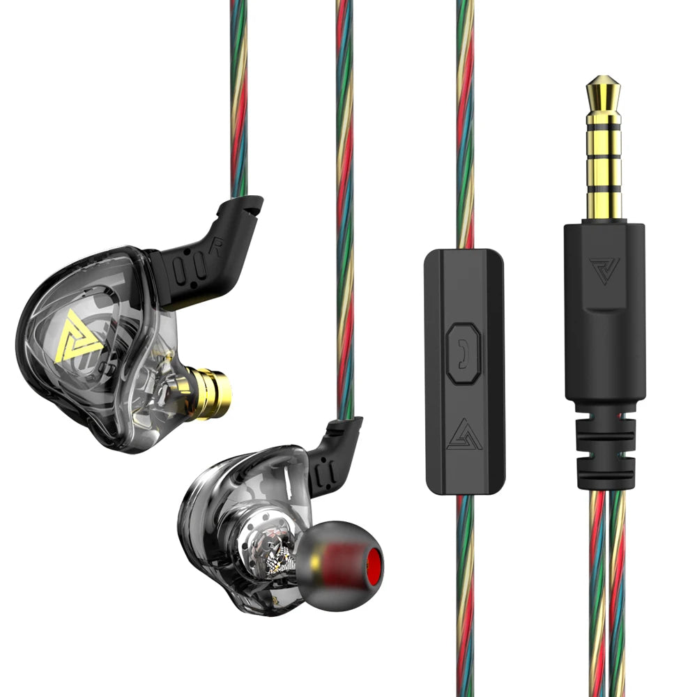 Original QKZ AK6 In Ear Earphone 6 Dynamic Driver Unit Headphone With Mic Stereo Sports HIFI Subwoofer Headset Monitor Earbuds