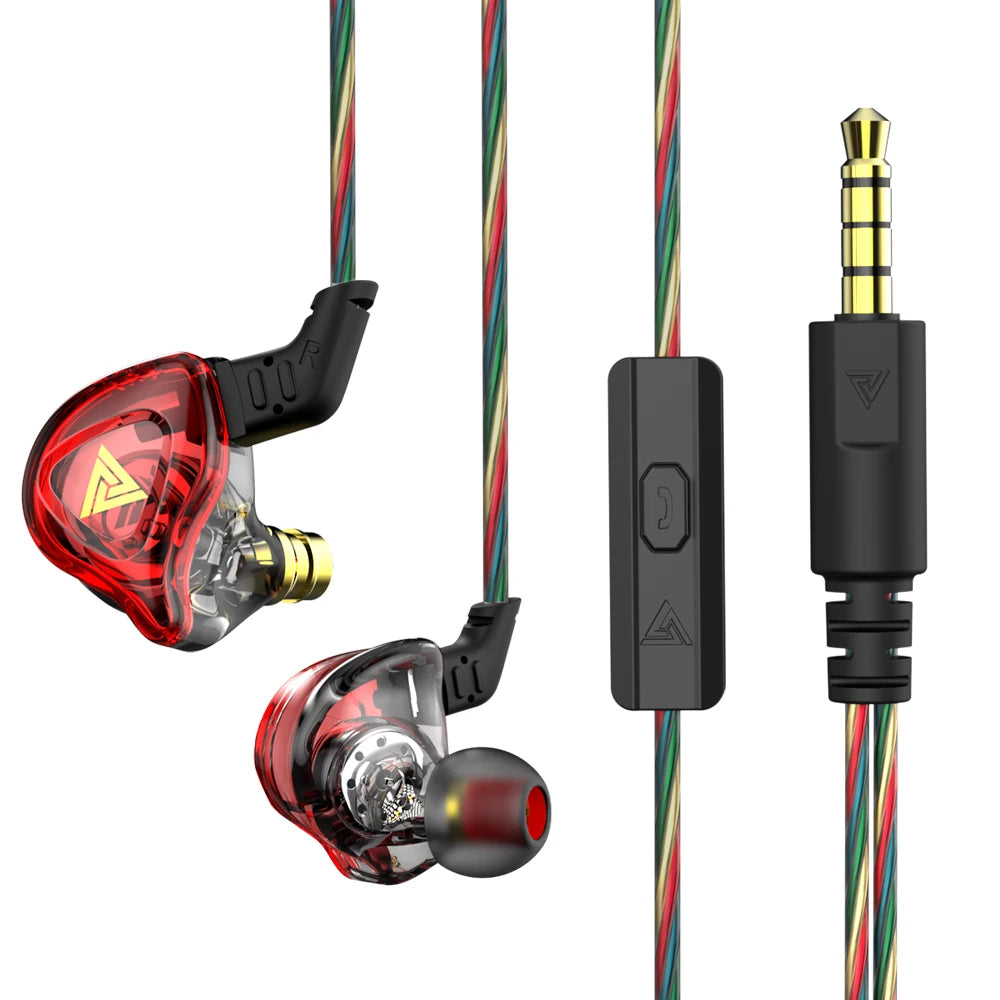 Original QKZ AK6 In Ear Earphone 6 Dynamic Driver Unit Headphone With Mic Stereo Sports HIFI Subwoofer Headset Monitor Earbuds