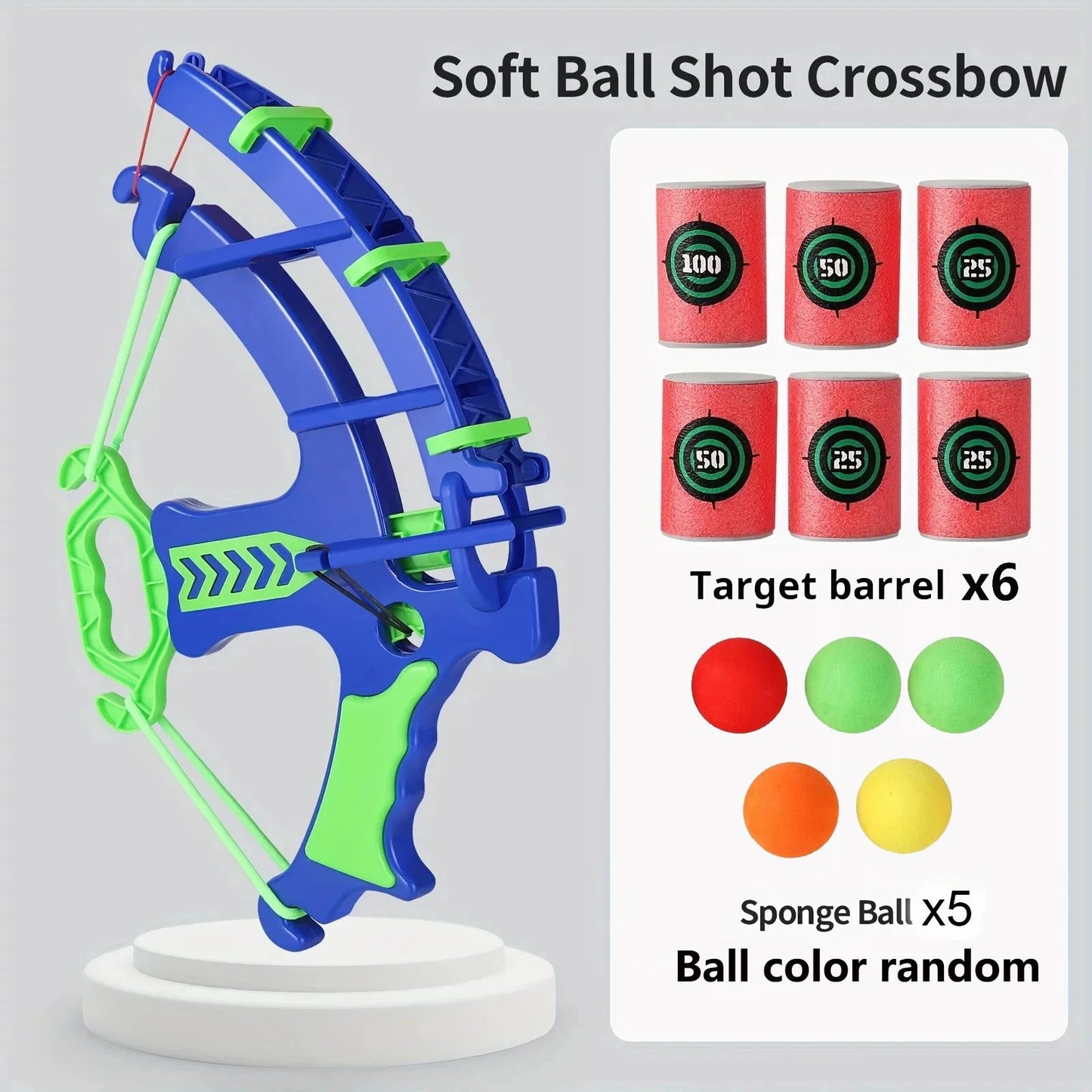 BULLSEYE KIDS ARCHERY SET - ELASTIC BOW & ASOFT SPONGE BALL TARGET FAMILY GAME