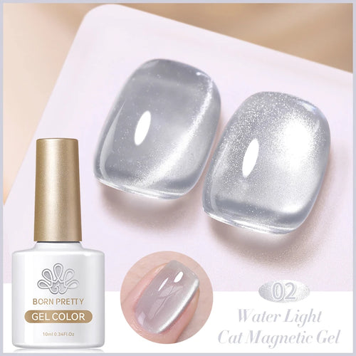 BORN PRETTY 10ml Rainbow Purple Water Light Cat Magnetic Gel Nail