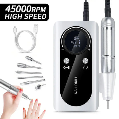 Rechargeable Nail Drill Machine With Low Noise & LCD Display