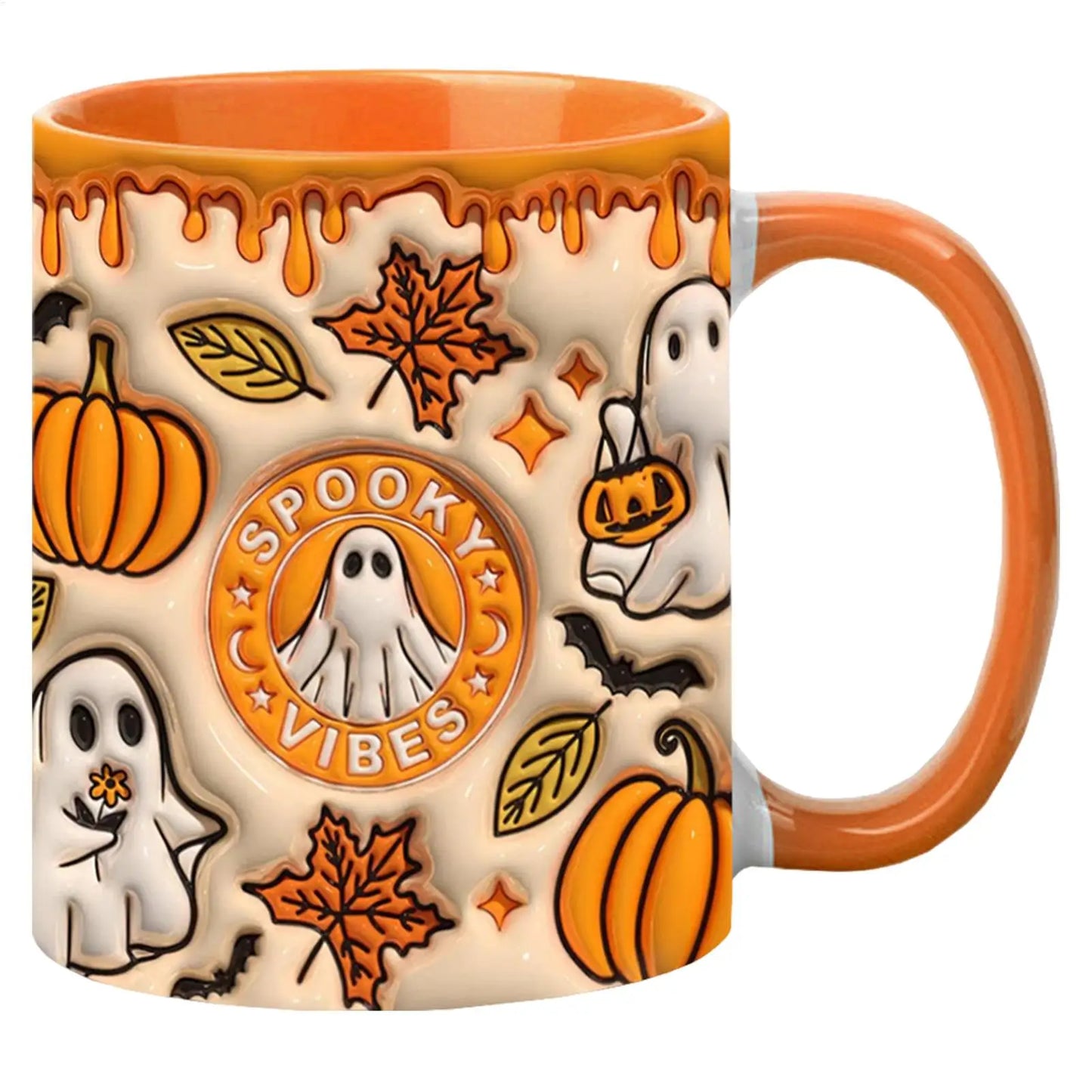 Ghost Mug 3D Milk Mug With Handle Ceramic Tea Mug 350ml Spooky