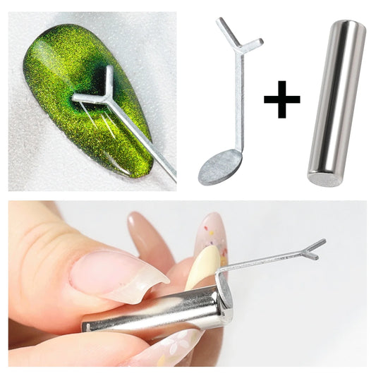 Y-Shaped Cat Eye Nail Polish Magnet Rod Combination Set Nail Art DIY