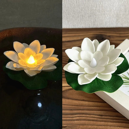 1PC/6PCS LED Lotus Night Lamp Floating Water Sensor Flower Lamp Garden