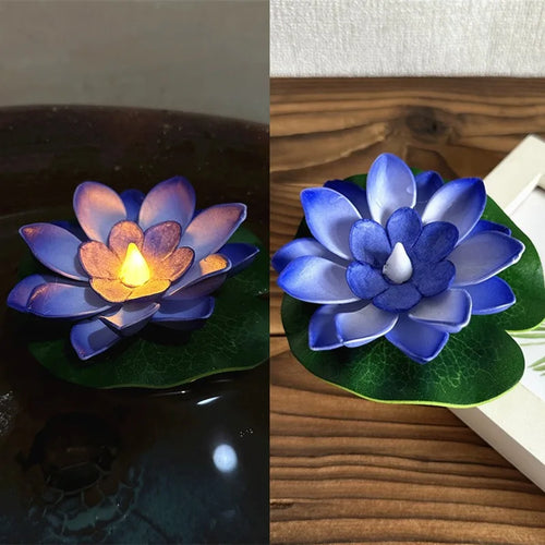 1PC/6PCS LED Lotus Night Lamp Floating Water Sensor Flower Lamp Garden
