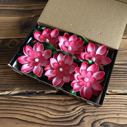 1PC/6PCS LED Lotus Night Lamp Floating Water Sensor Flower Lamp Garden