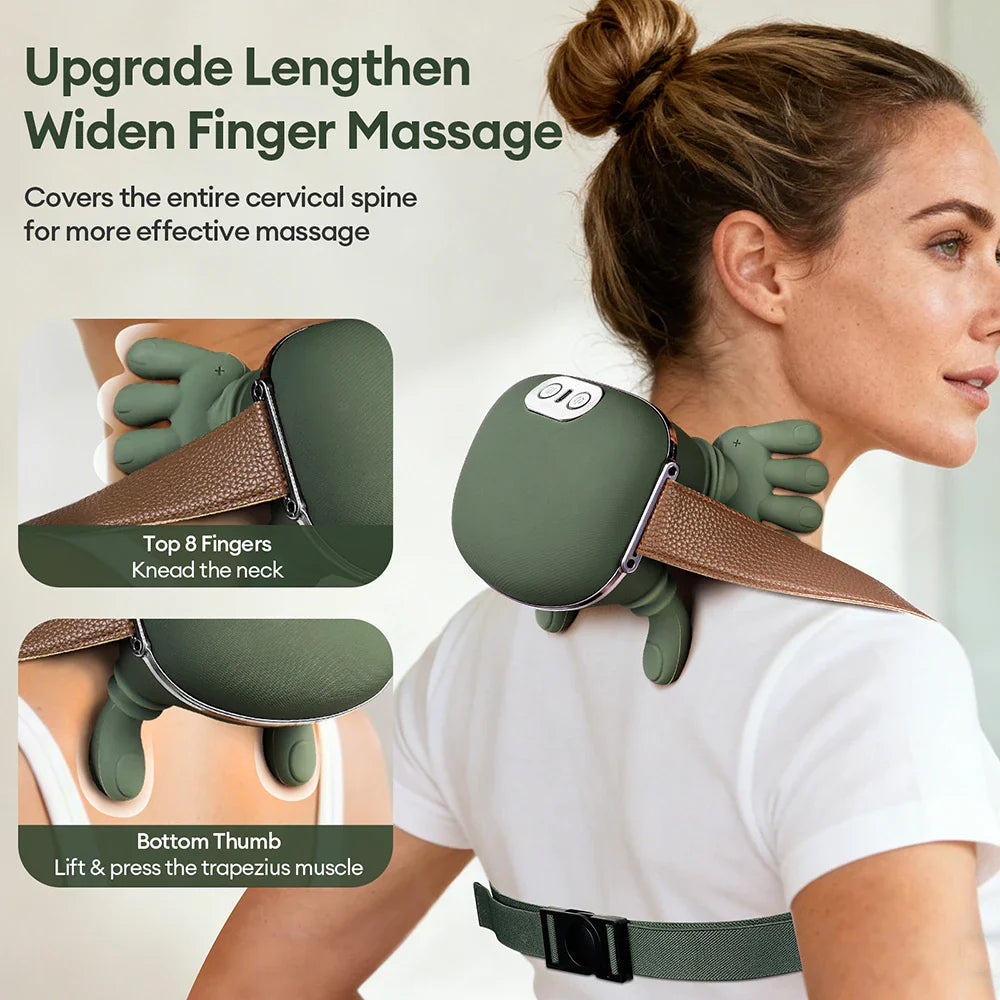 4D Bionic Wireless Neck & Shoulder Massager – Shiatsu Deep Tissue Cervical & Trapezius Massage Shawl with Brushless Motor, Heat Therapy & Rechargeable Design