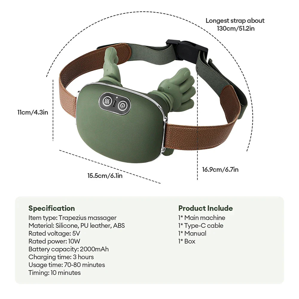 4D Bionic Wireless Neck & Shoulder Massager – Shiatsu Deep Tissue Cervical & Trapezius Massage Shawl with Brushless Motor, Heat Therapy & Rechargeable Design