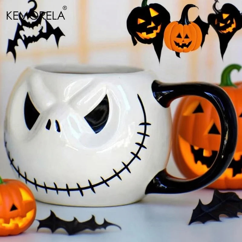 1pc Halloween Skull Jack Ceramic Mug Ghost Mug 400ml Iced American