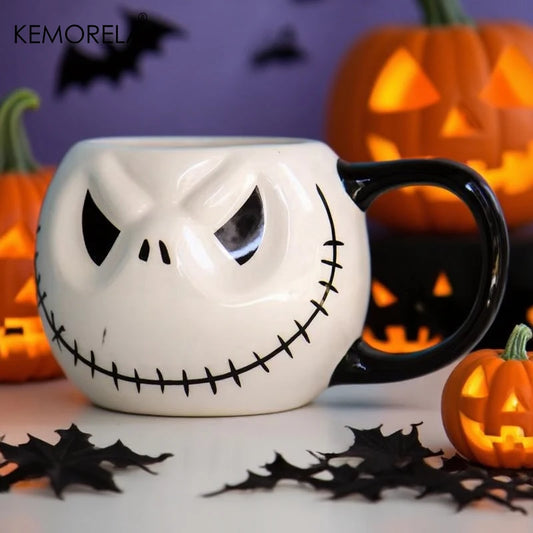 1pc Halloween Skull Jack Ceramic Mug Ghost Mug 400ml Iced American