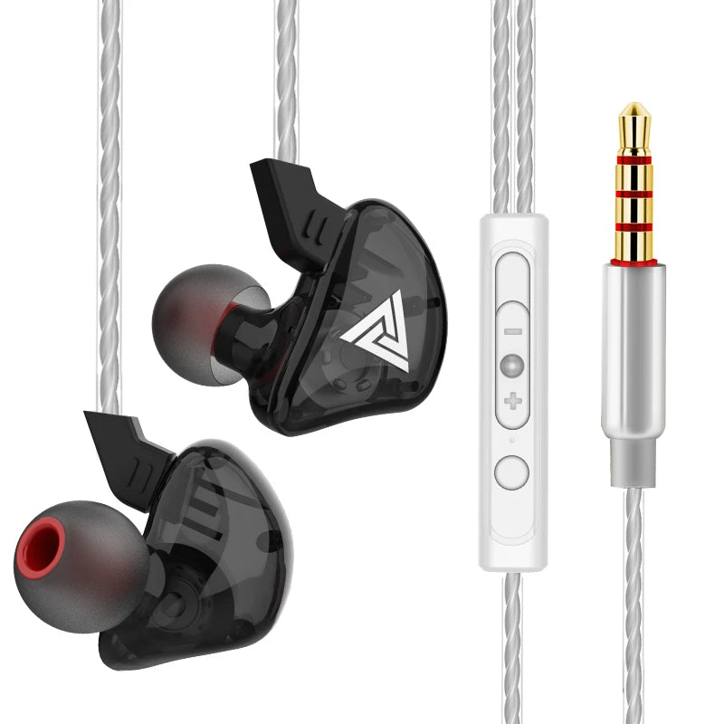 Original QKZ AK6 In Ear Earphone 6 Dynamic Driver Unit Headphone With Mic Stereo Sports HIFI Subwoofer Headset Monitor Earbuds