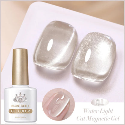 BORN PRETTY 10ml Rainbow Purple Water Light Cat Magnetic Gel Nail