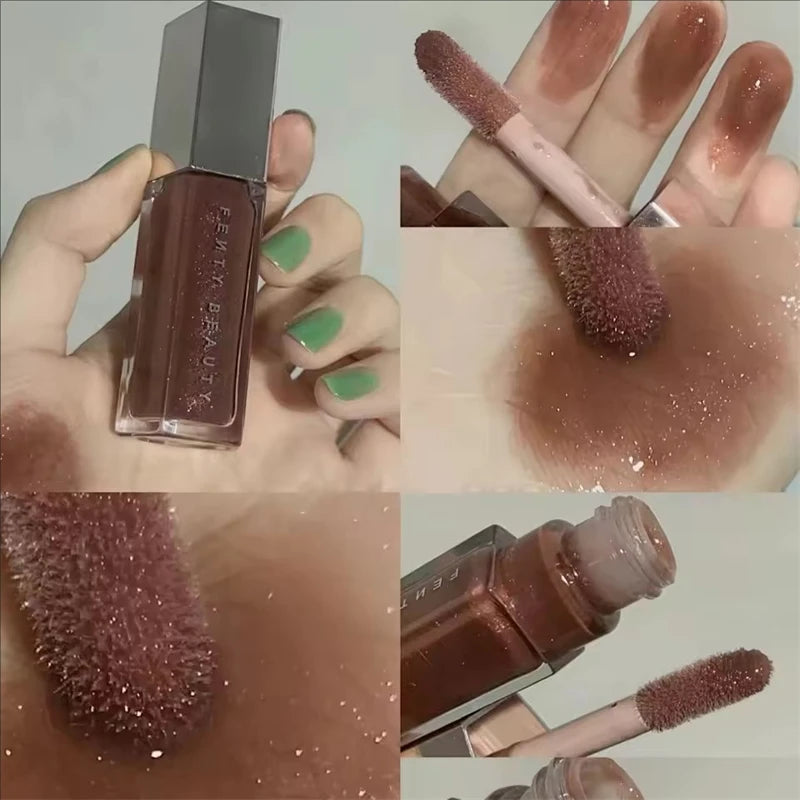 Fashion Fenty Beauty Lip Glaze Moisten Shine Glitter Lip Plumper Makeup For Beginner Liquid Lipstick Female Makeup Cosmetics