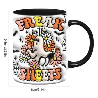 Ghost Mug 3D Milk Mug With Handle Ceramic Tea Mug 350ml Spooky