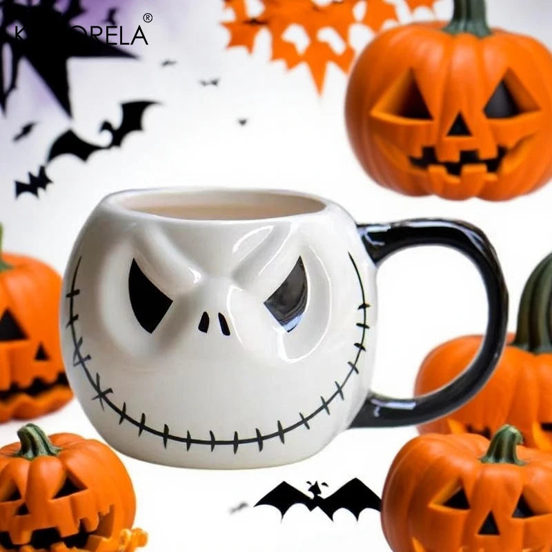 1pc Halloween Skull Jack Ceramic Mug Ghost Mug 400ml Iced American