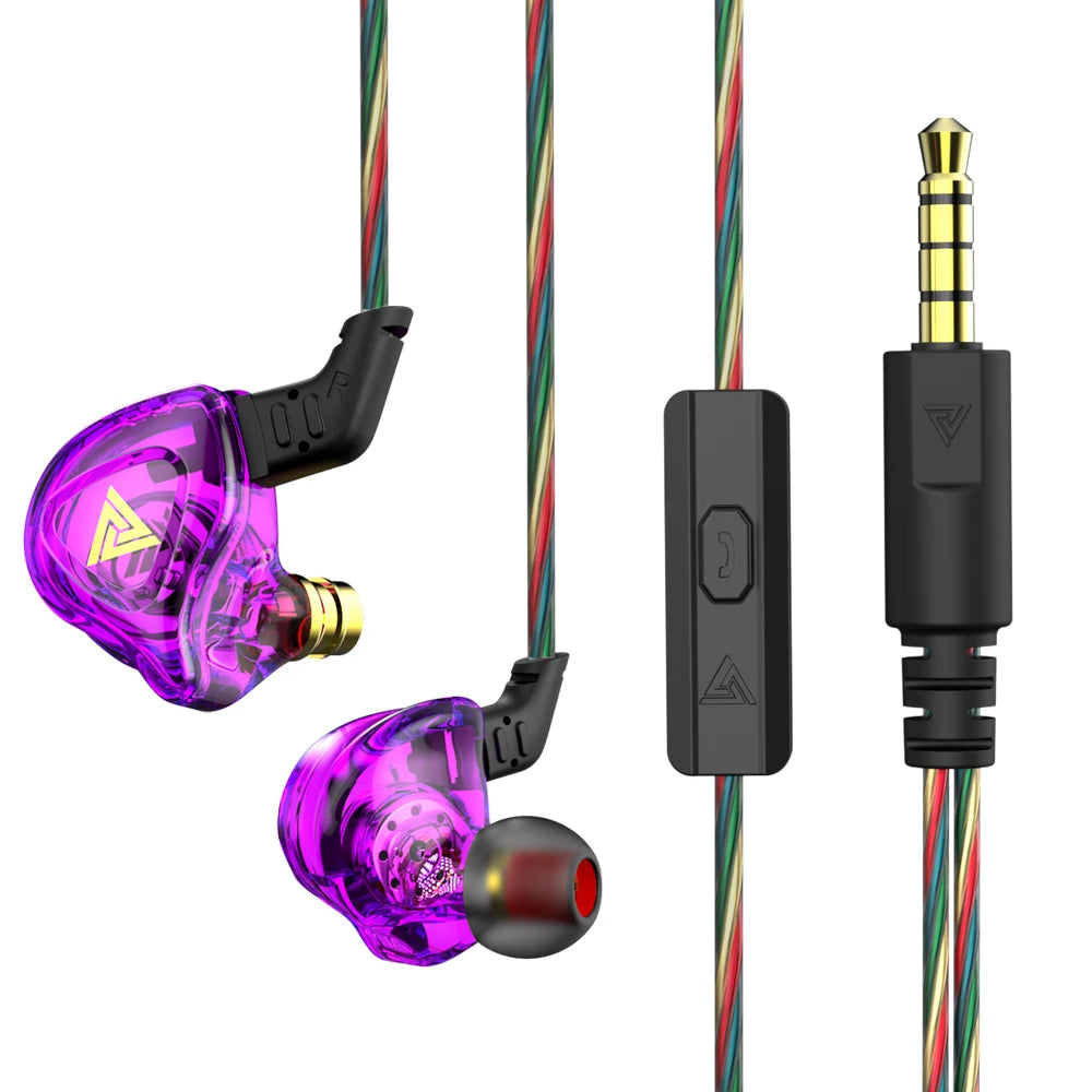 Original QKZ AK6 In Ear Earphone 6 Dynamic Driver Unit Headphone With Mic Stereo Sports HIFI Subwoofer Headset Monitor Earbuds