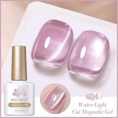 BORN PRETTY 10ml Rainbow Purple Water Light Cat Magnetic Gel Nail