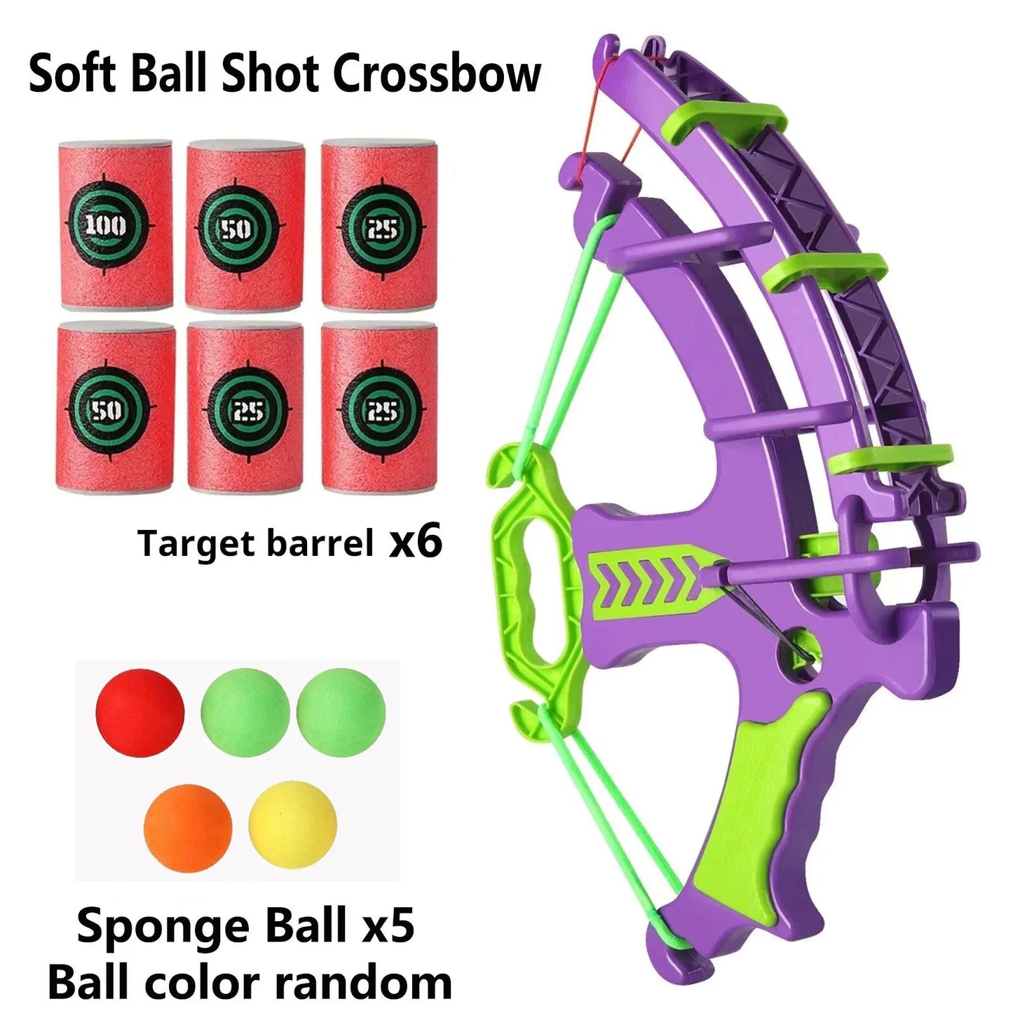 BULLSEYE KIDS ARCHERY SET - ELASTIC BOW & ASOFT SPONGE BALL TARGET FAMILY GAME