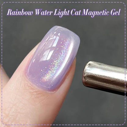 BORN PRETTY 10ml Rainbow Purple Water Light Cat Magnetic Gel Nail