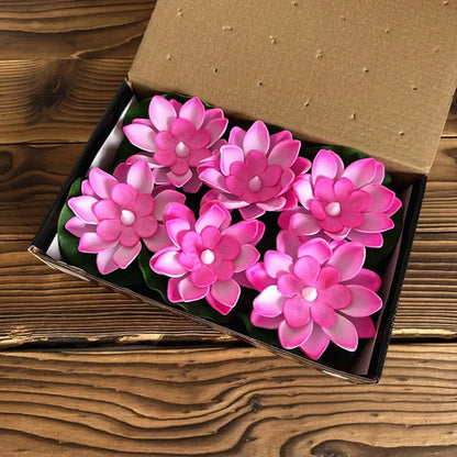 1PC/6PCS LED Lotus Night Lamp Floating Water Sensor Flower Lamp Garden