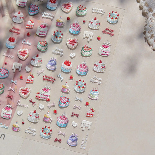 Halloween 5D Nail Art Stickers Sweet Pink Heart-Shaped Pumpkins Black