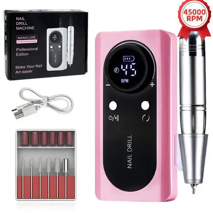 Rechargeable Nail Drill Machine With Low Noise & LCD Display