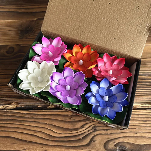 1PC/6PCS LED Lotus Night Lamp Floating Water Sensor Flower Lamp Garden