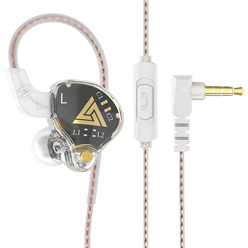 Original QKZ AK6 In Ear Earphone 6 Dynamic Driver Unit Headphone With Mic Stereo Sports HIFI Subwoofer Headset Monitor Earbuds