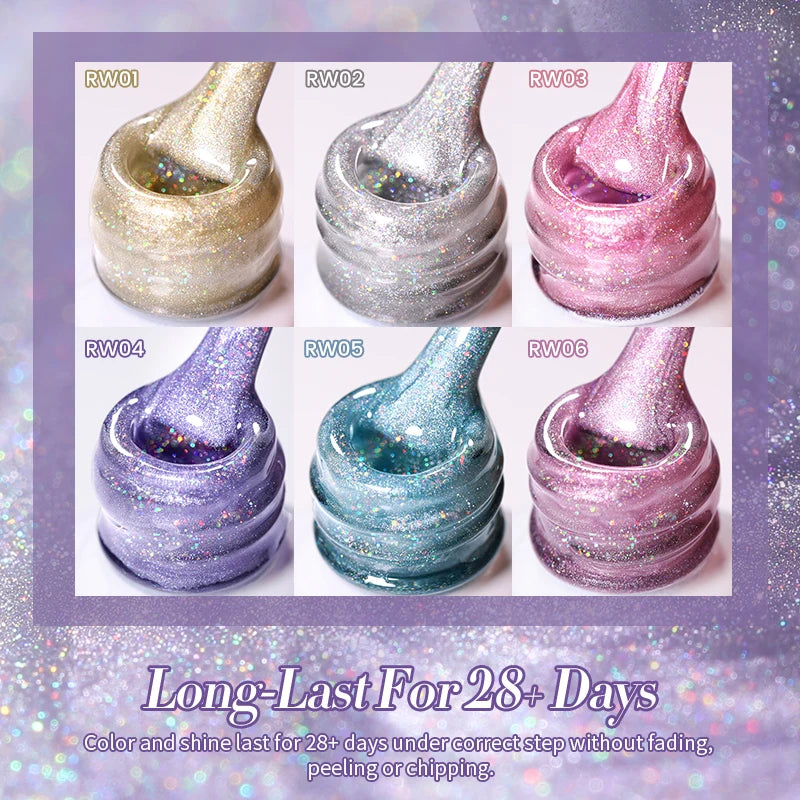 BORN PRETTY 10ml Rainbow Purple Water Light Cat Magnetic Gel Nail