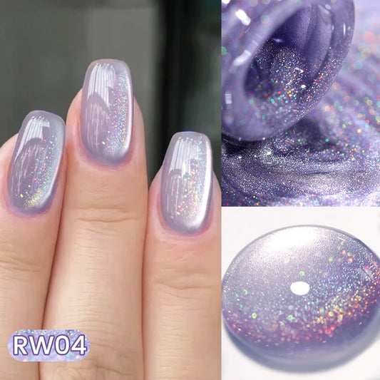 BORN PRETTY 10ml Rainbow Purple Water Light Cat Magnetic Gel Nail