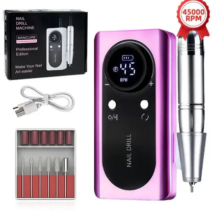 Rechargeable Nail Drill Machine With Low Noise & LCD Display