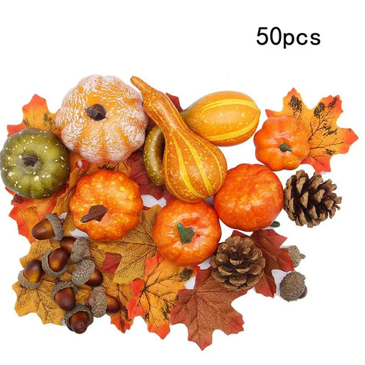 1 Set Fall Harvest Decor Props Artificial Mini Pumpkin Gourd Acorn
