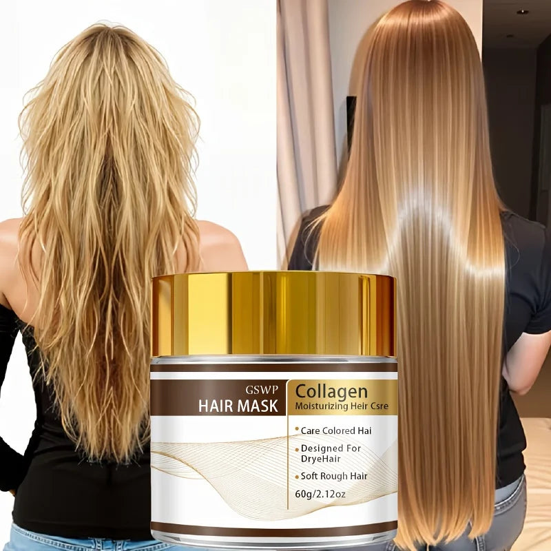 Moroccan Collagen Hair Mask With Glycerin And Biotin — Gold | KIMLUD